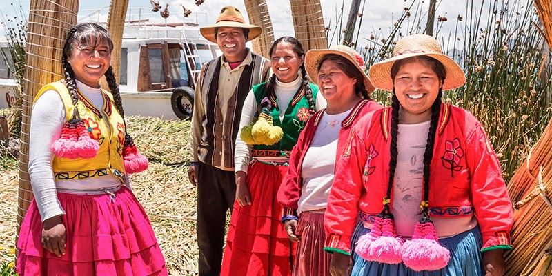 People of uros lake titicaca
