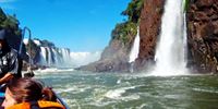Iguazu falls by boat